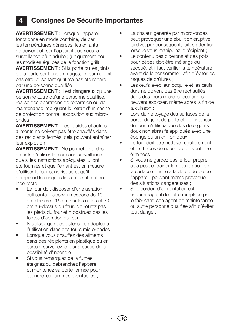 4consignes de sécurité importantes | Blomberg MEE 4150 X User Manual | Page 77 / 140