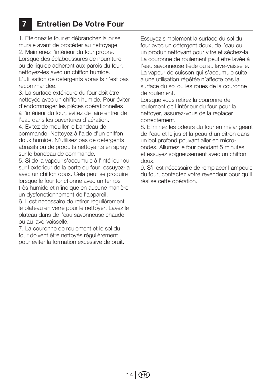7entretien de votre four | Blomberg MEE 4150 X User Manual | Page 84 / 140