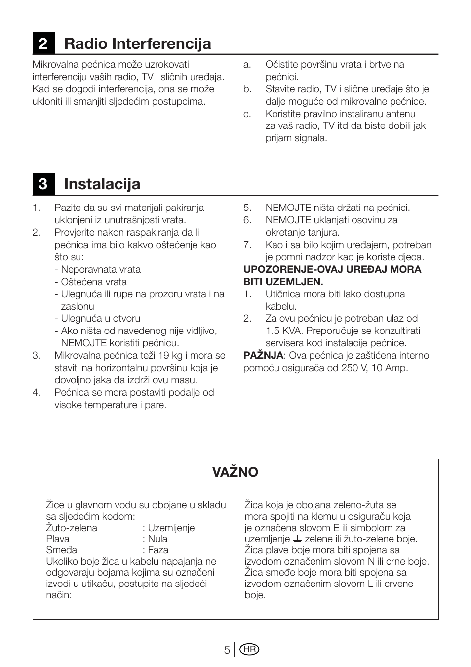 2radio interferencija 3 instalacija, Važno | Blomberg MEE 4150 X User Manual | Page 89 / 140