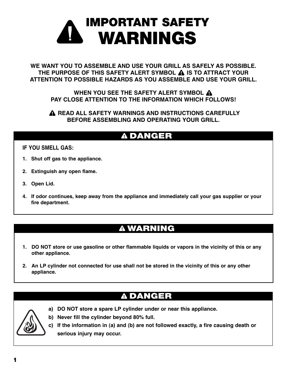 Warnings, Important safety, Danger | Warning danger | Brinkmann PRO SERIES 9620 User Manual | Page 2 / 64