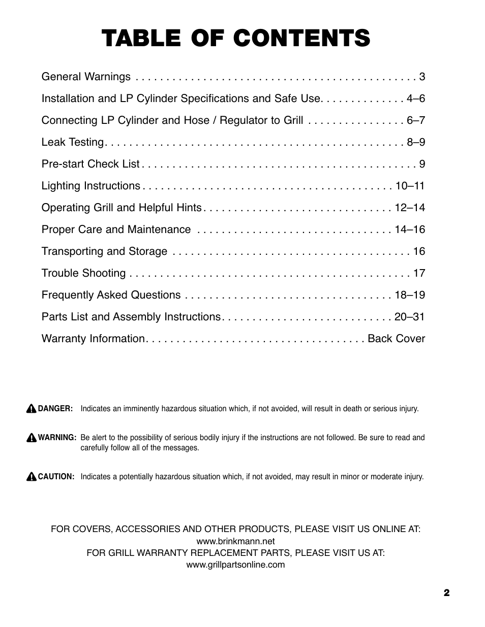 Brinkmann PRO SERIES 9620 User Manual | Page 3 / 64