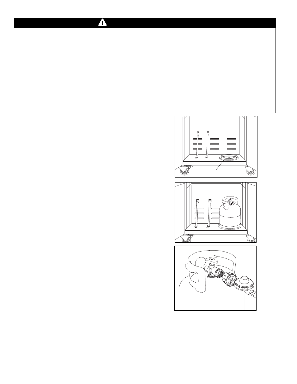 Advertencia, Llenado del cilindro de gas de propano líquido, Manguera y regulador | Procedimiento de reposición del regulador | Brinkmann ProSeries 8445 User Manual | Page 39 / 66