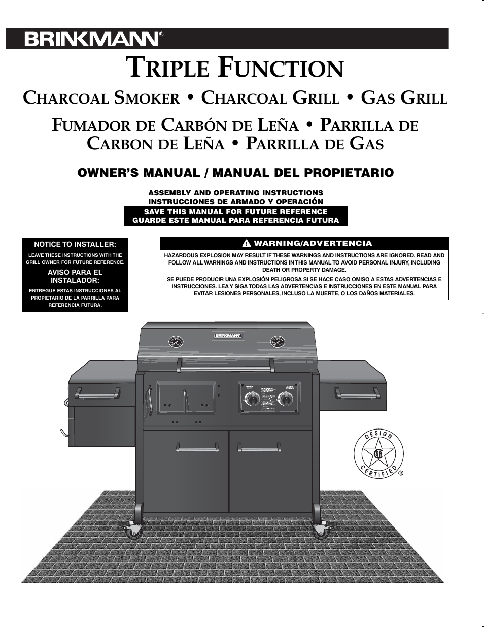 Brinkmann CHARCOAL SMOKER CHARCOAL GRILL User Manual | 72 pages