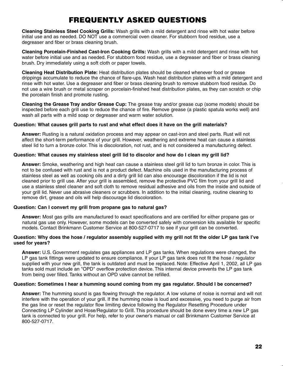 Frequently asked questions | Brinkmann CHARCOAL SMOKER CHARCOAL GRILL User Manual | Page 23 / 72