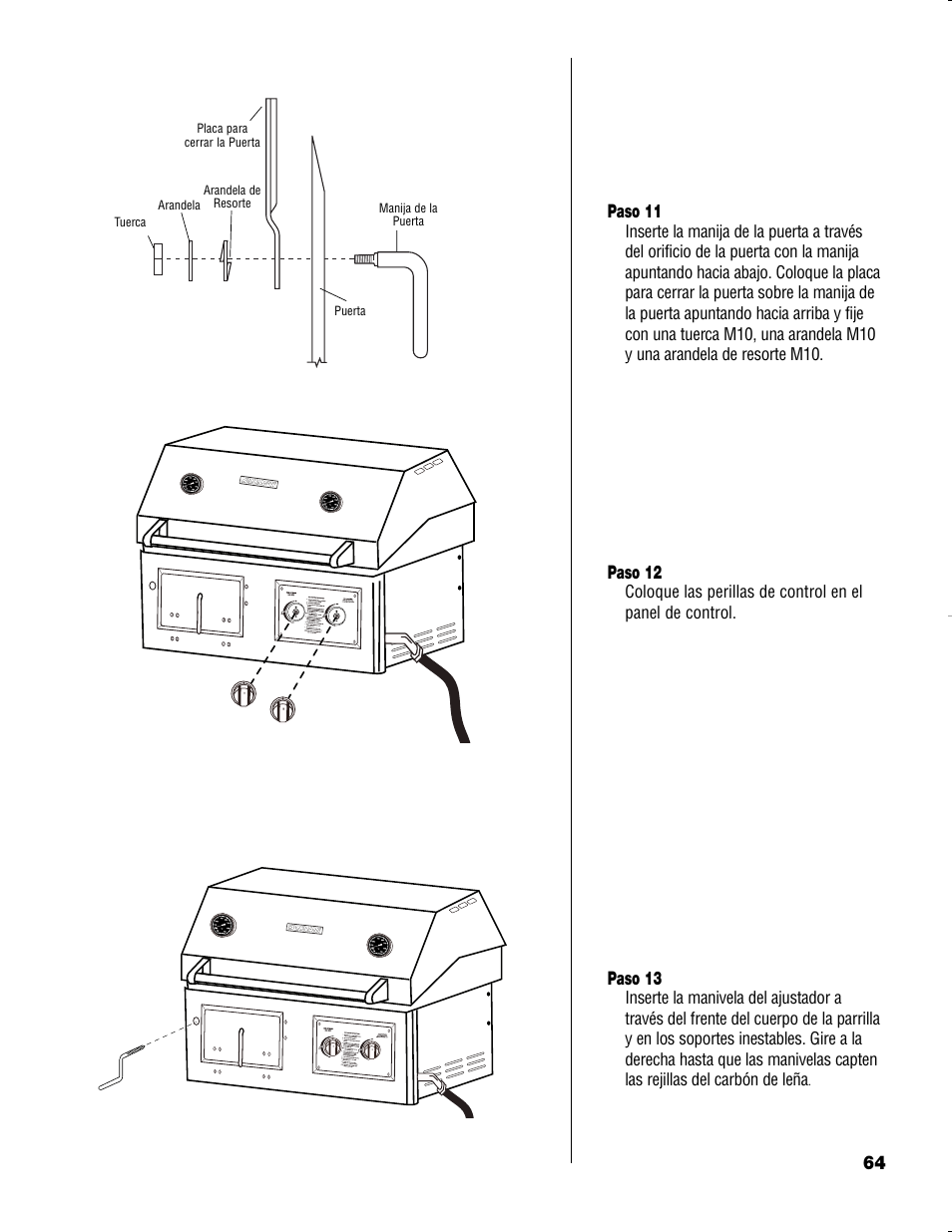 Paso 11, Paso 12, Paso 13 | Brinkmann CHARCOAL SMOKER CHARCOAL GRILL User Manual | Page 65 / 72