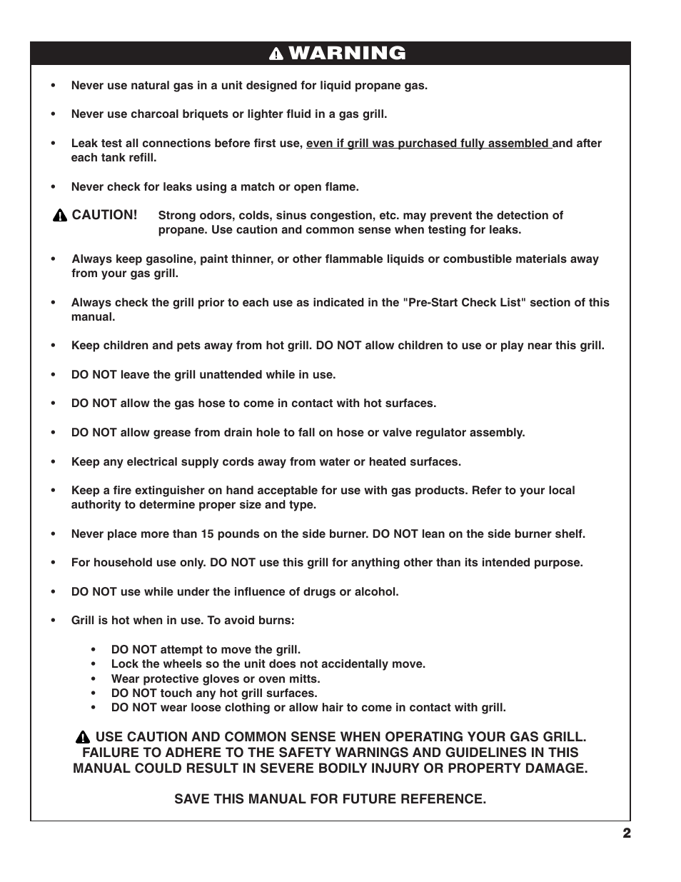 Warning | Brinkmann 2400 User Manual | Page 3 / 32