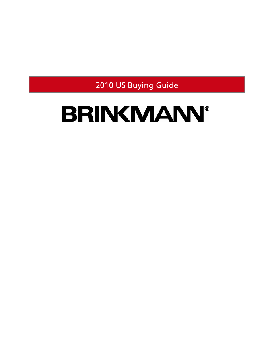 Brinkmann 810-1100-S User Manual | 39 pages