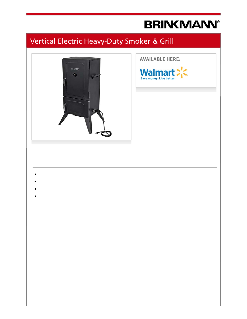 Vertical electric heavy-duty smoker & grill | Brinkmann 810-1100-S User Manual | Page 35 / 39
