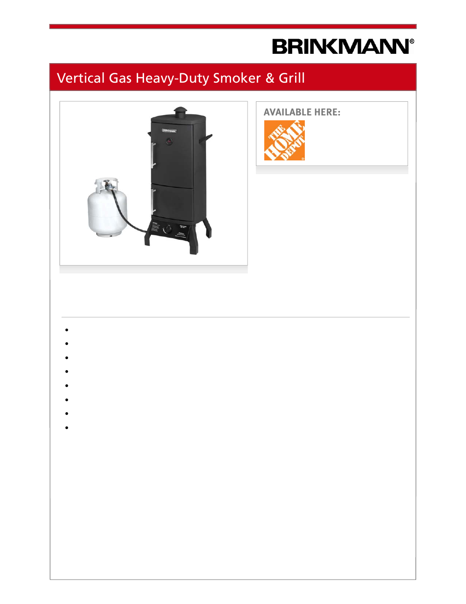 Vertical gas heavy-duty smoker & grill | Brinkmann 810-1100-S User Manual | Page 36 / 39