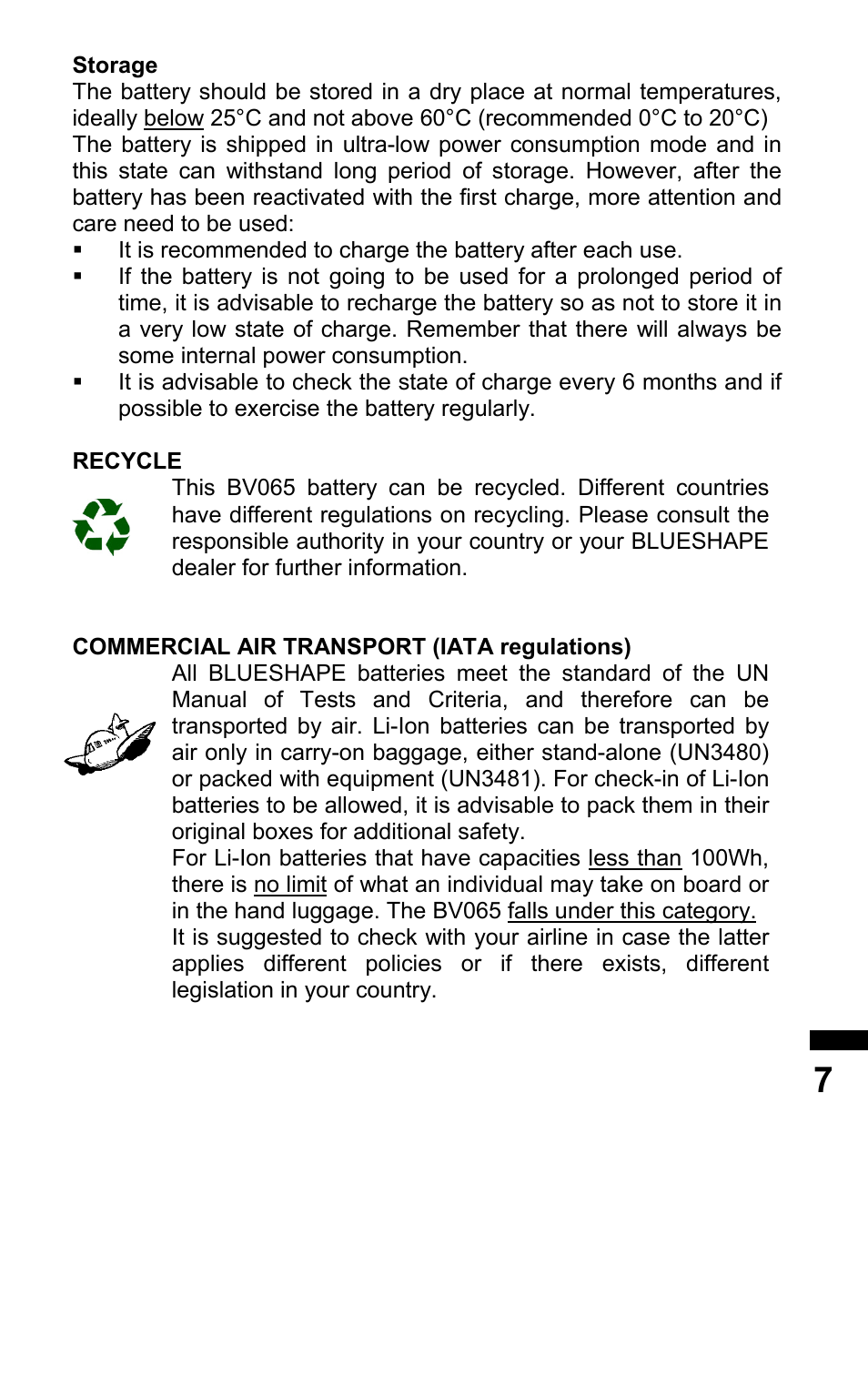 BLUESHAPE BV065 User Manual | Page 7 / 8