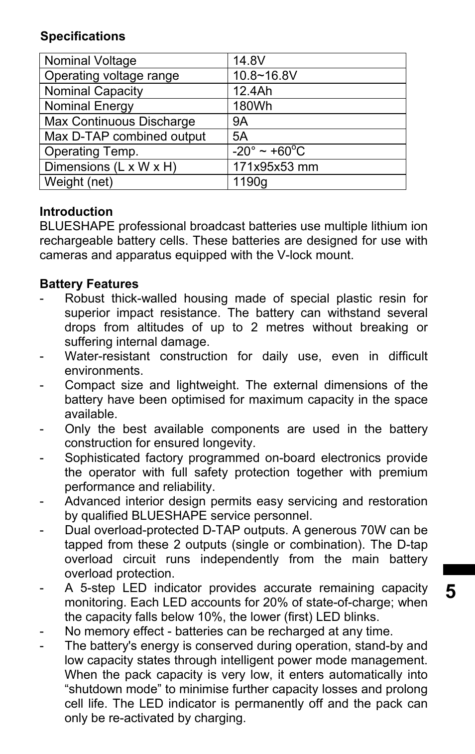 BLUESHAPE BV180 User Manual | Page 5 / 8