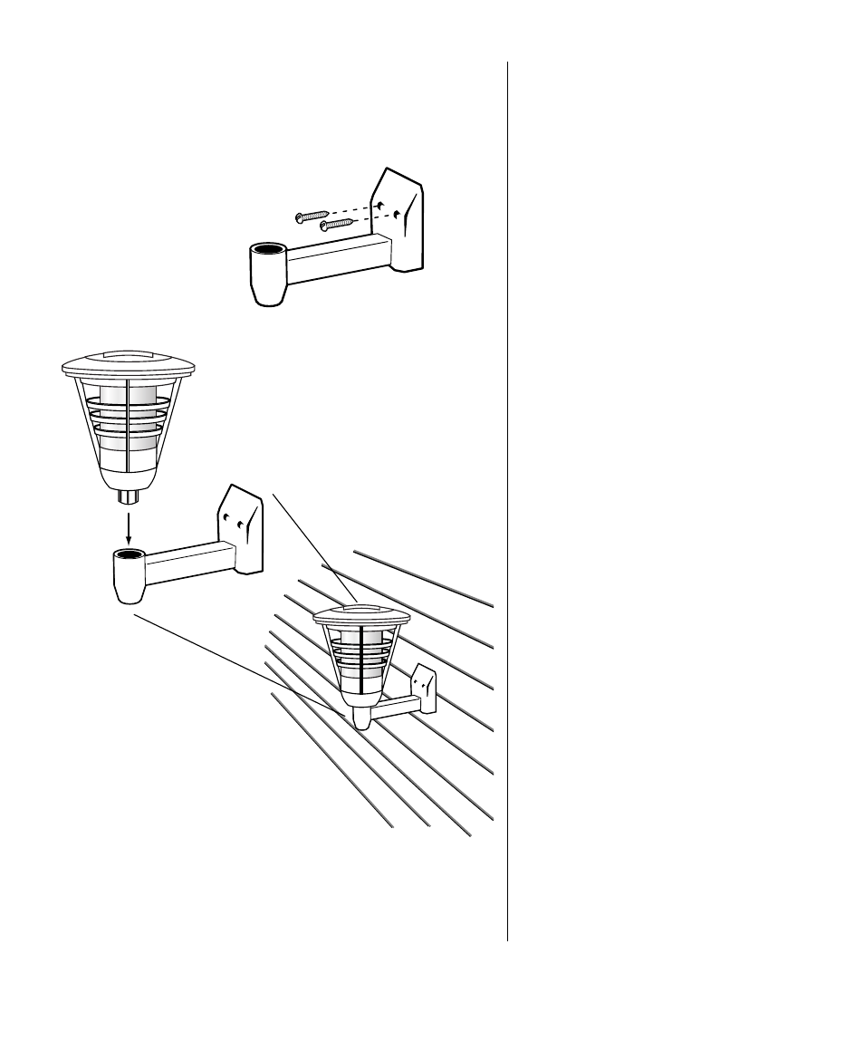 Deck/wall/fence mounting | Brinkmann Solar Max Solar Powered L.E.D. Garden Accent Lights User Manual | Page 5 / 8