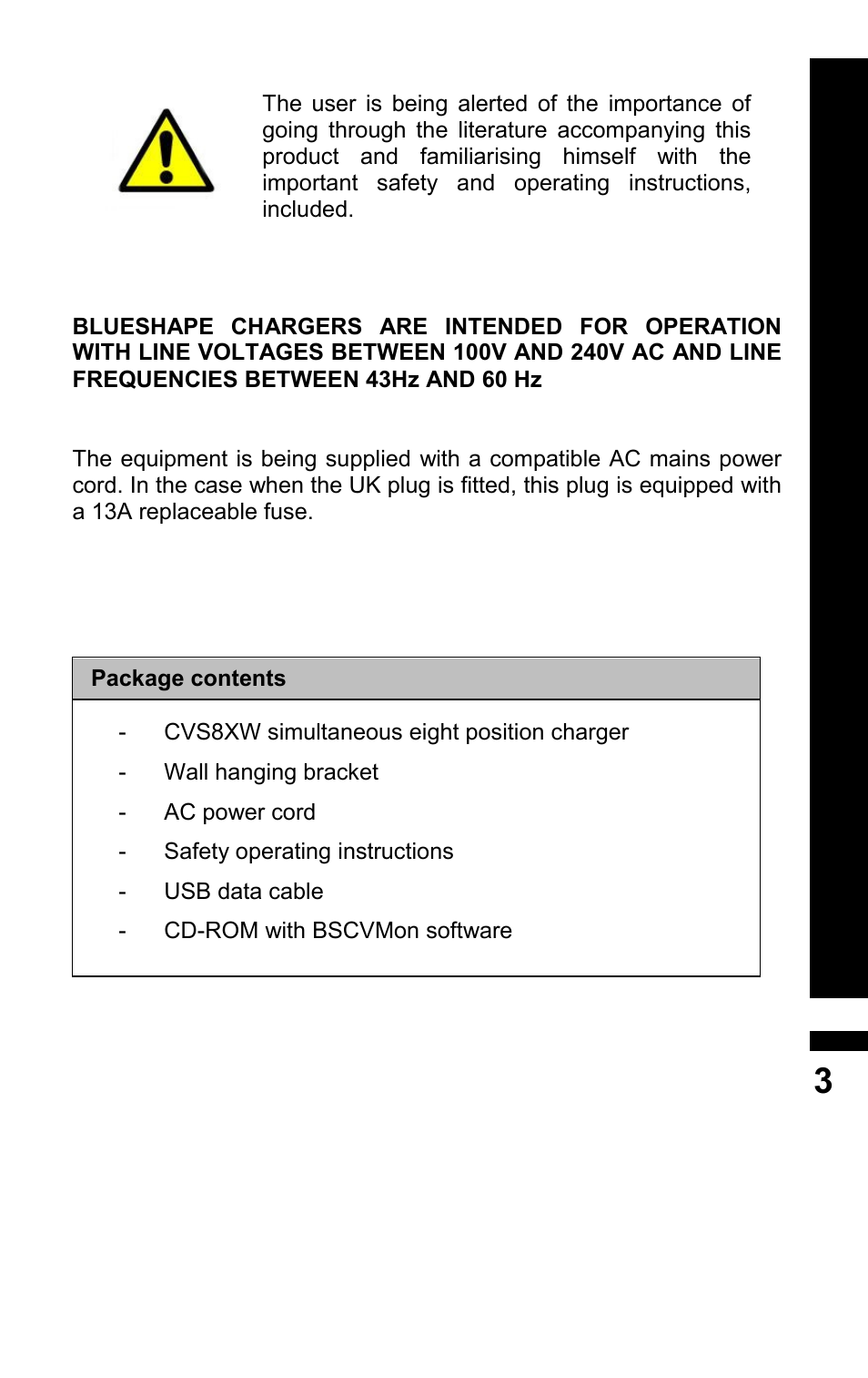 BLUESHAPE CVS8XW User Manual | Page 3 / 20