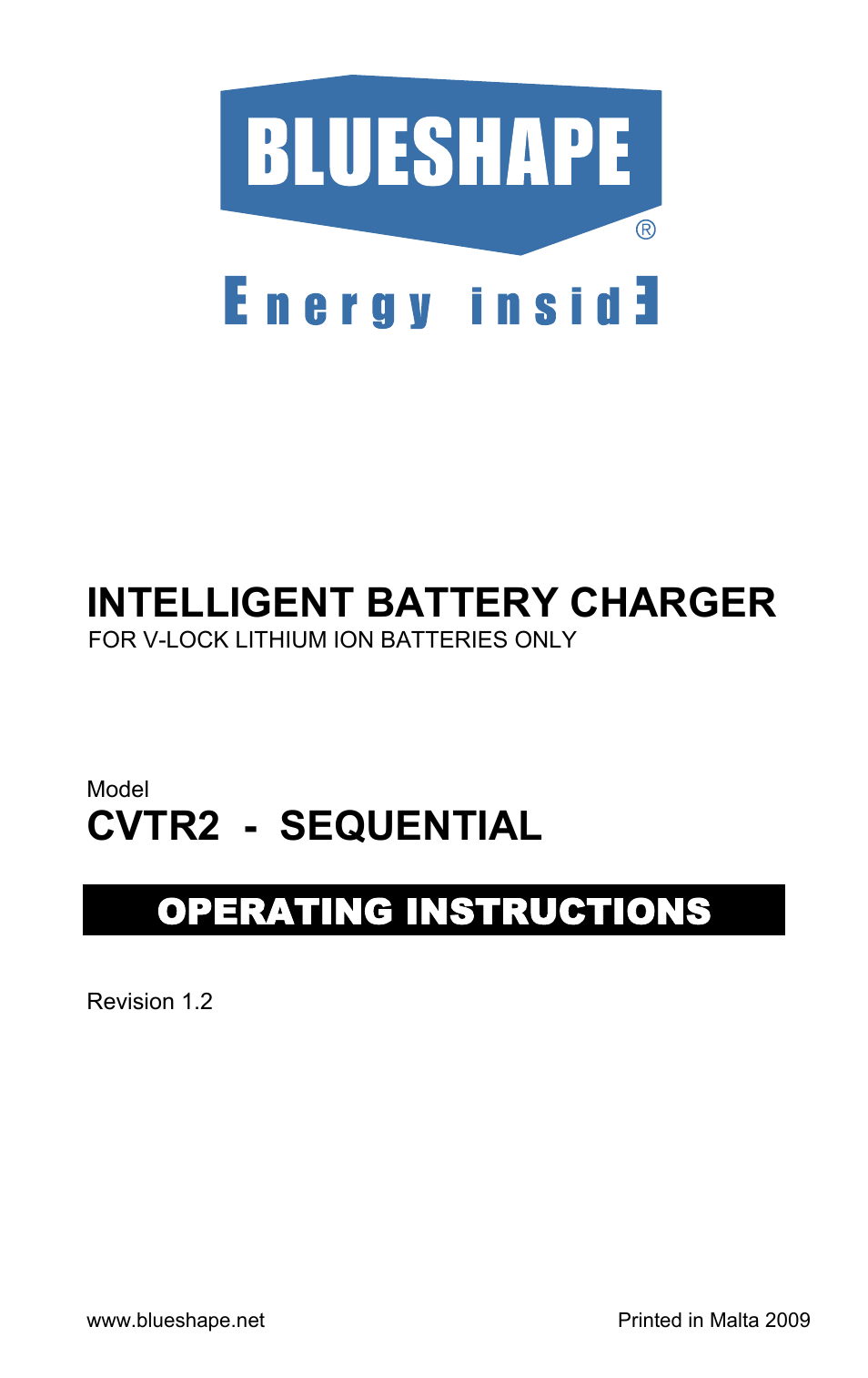 BLUESHAPE CVTR2 User Manual | 16 pages