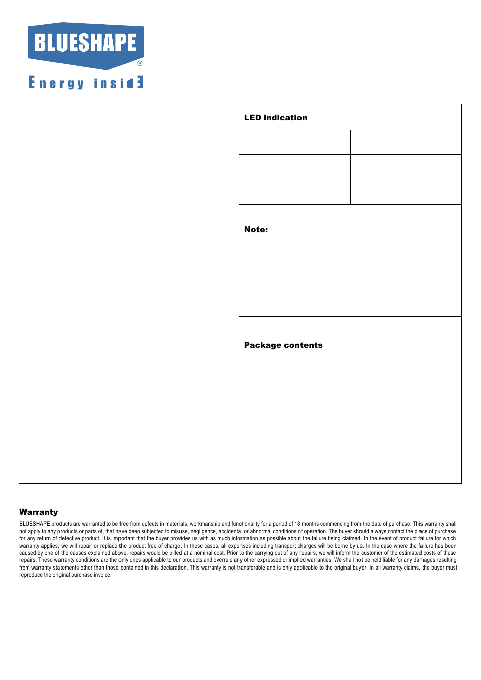 Cvtr1m, Instruction manual, Single channel portable charger | BLUESHAPE CVTR1M User Manual | Page 2 / 2