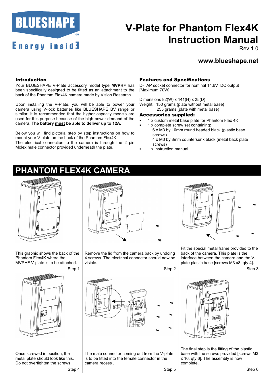 BLUESHAPE MVPHF User Manual | 1 page