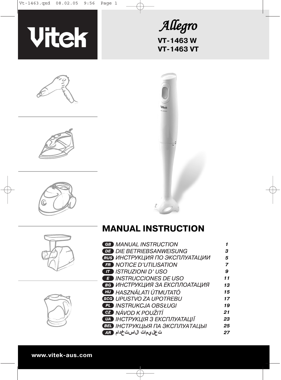 Vitek VT-1463 User Manual | 32 pages