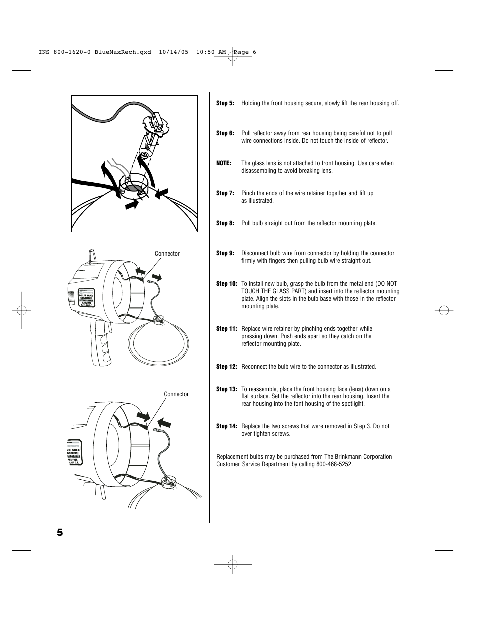 Brinkmann Rechargeable Glare-Free Spotlight 800-1620-0 User Manual | Page 6 / 8