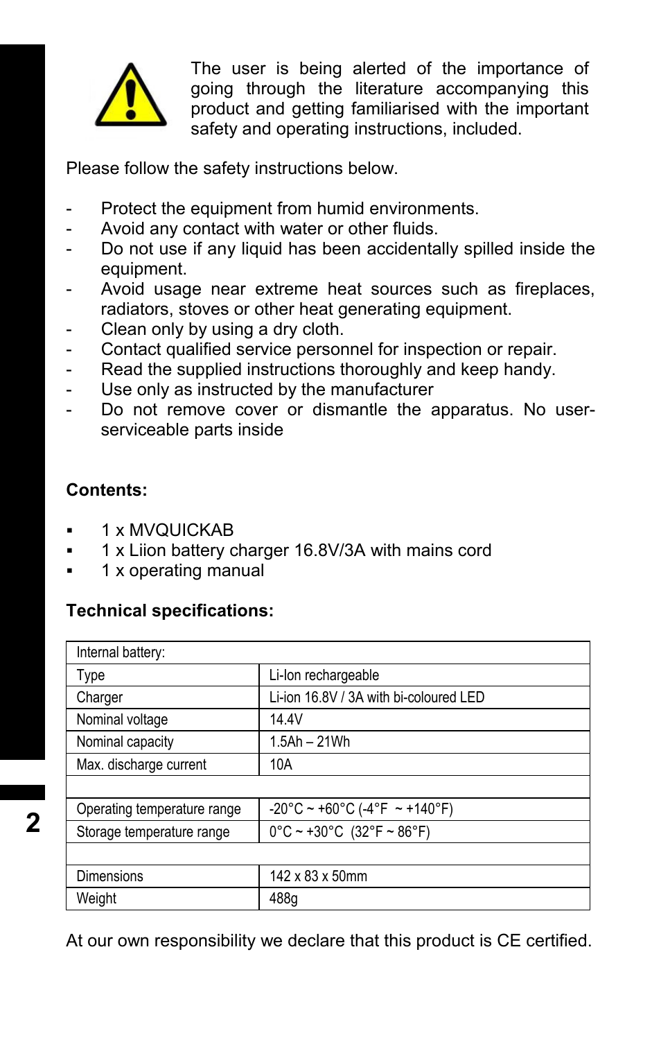 BLUESHAPE MVQUICKAB Hot-Swap adapter User Manual | Page 2 / 8