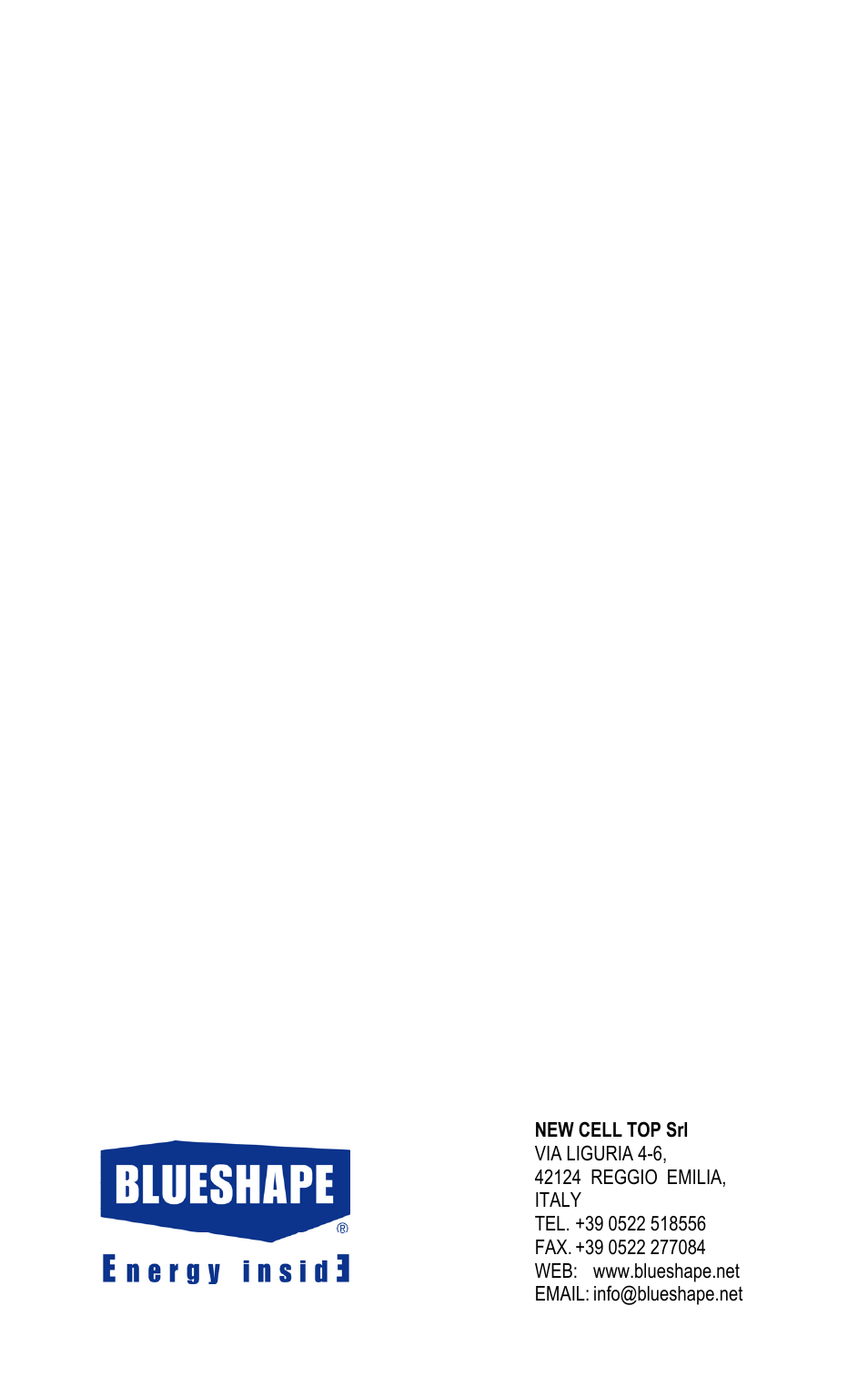 BLUESHAPE MVQUICKAB Hot-Swap adapter User Manual | Page 8 / 8