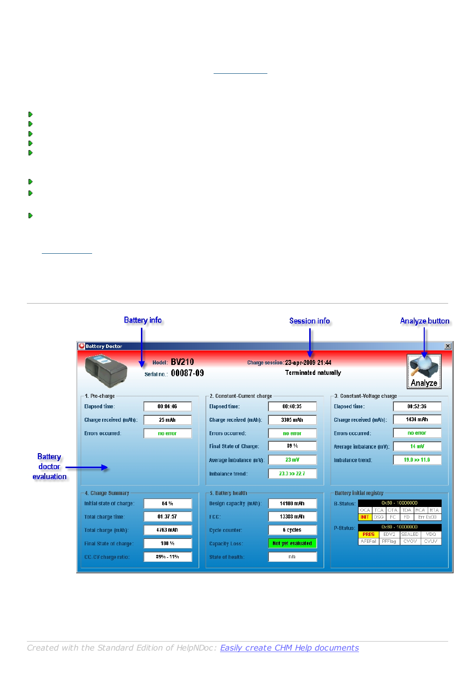 Battery doctor | BLUESHAPE BSCVMon v2.0 User Manual | Page 12 / 14