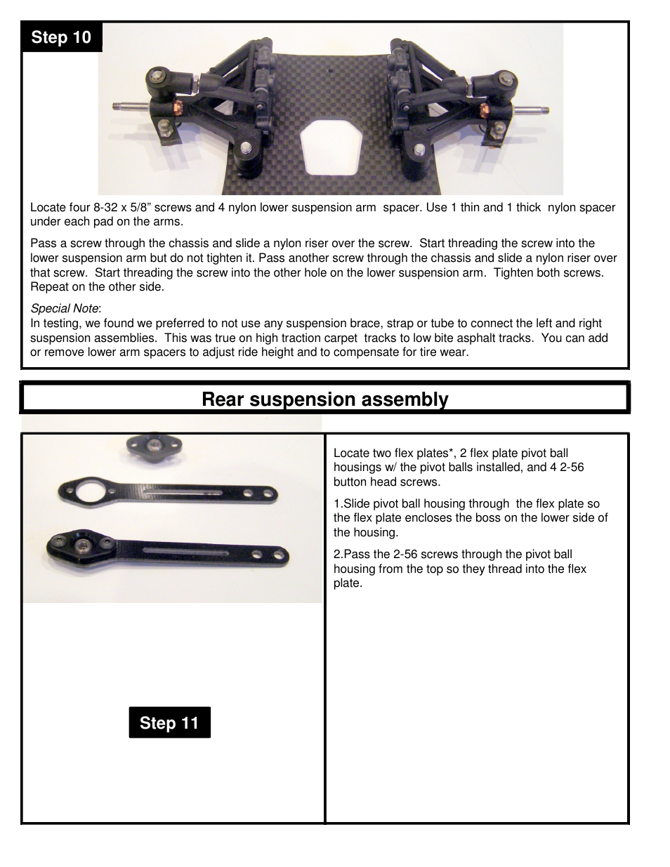 Rear suspension assembly, Step 10, Step 11 | BMI Racing Copperhead 12 User Manual | Page 5 / 12