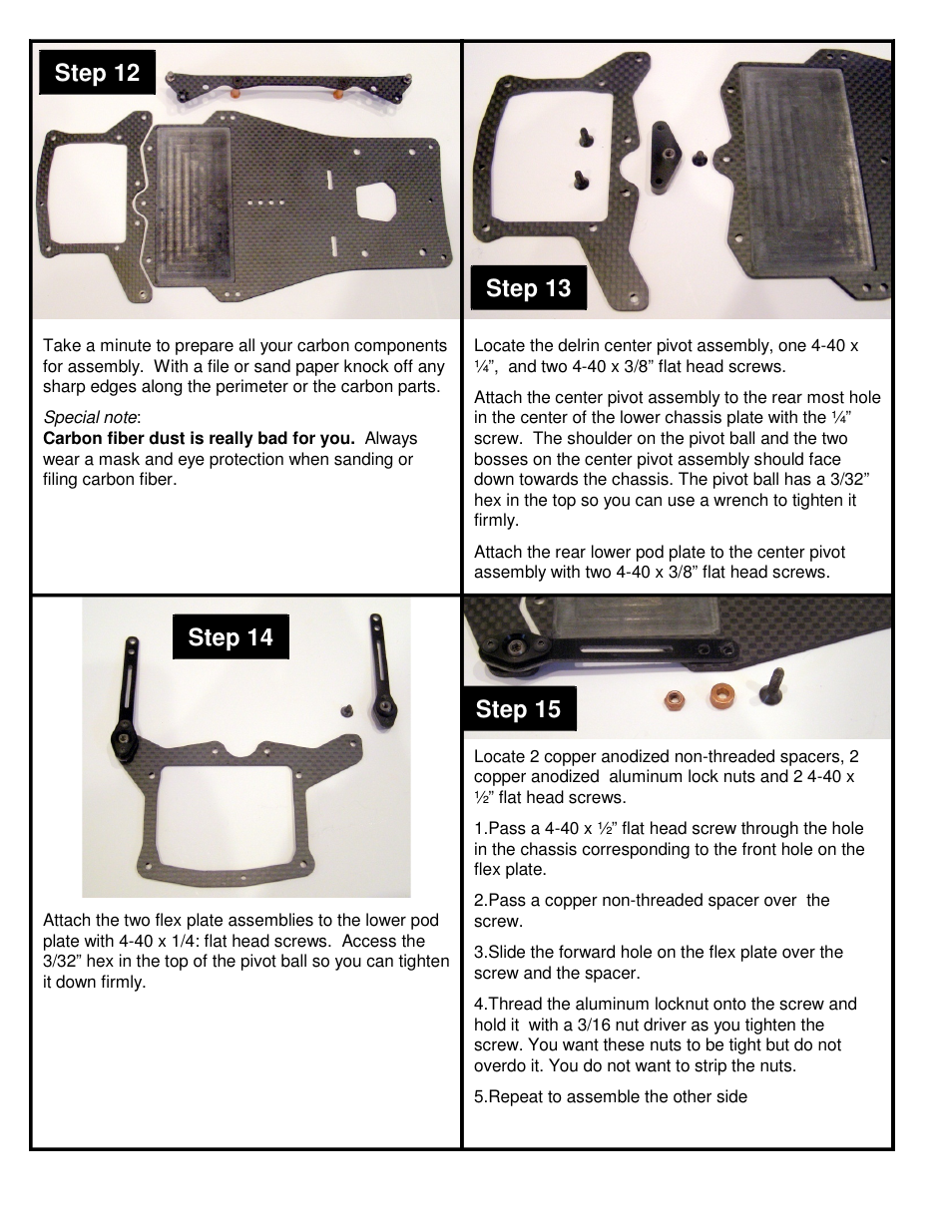 Step 12, Step 13 step 14, Step 15 | BMI Racing Copperhead 12 User Manual | Page 6 / 12