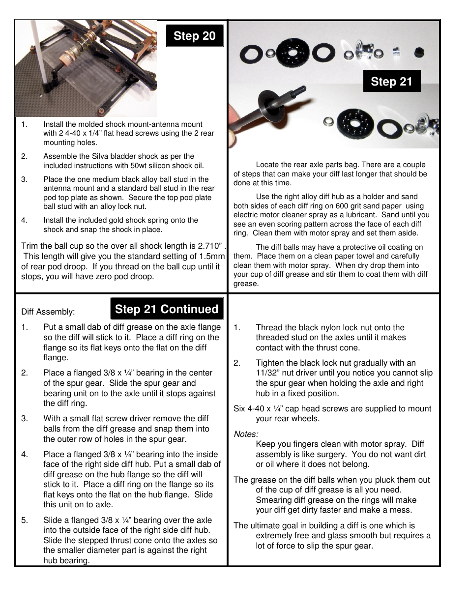 Step 20, Step 21 step 21 continued | BMI Racing Copperhead 12 User Manual | Page 8 / 12