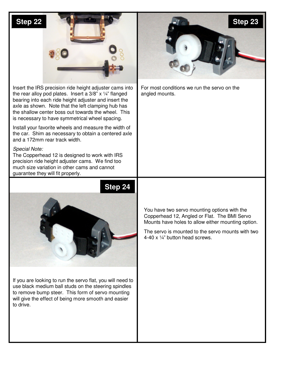 Step 22, Step 23 step 24 | BMI Racing Copperhead 12 User Manual | Page 9 / 12