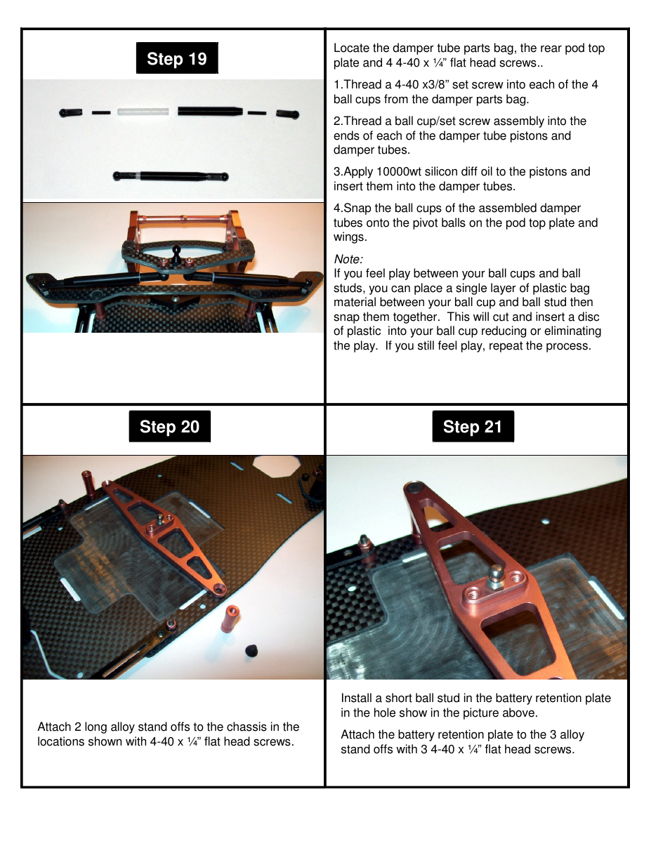 Step 19, Step 21 step 20 | BMI Racing Copperhead 10 User Manual | Page 8 / 12