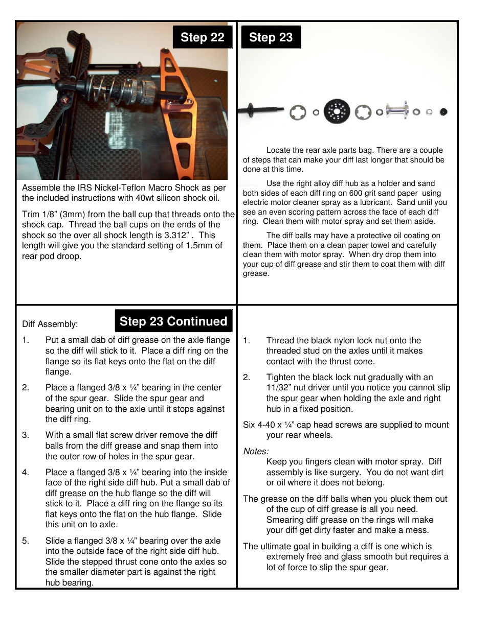Step 22, Step 23 step 23 continued | BMI Racing Copperhead 10 User Manual | Page 9 / 12