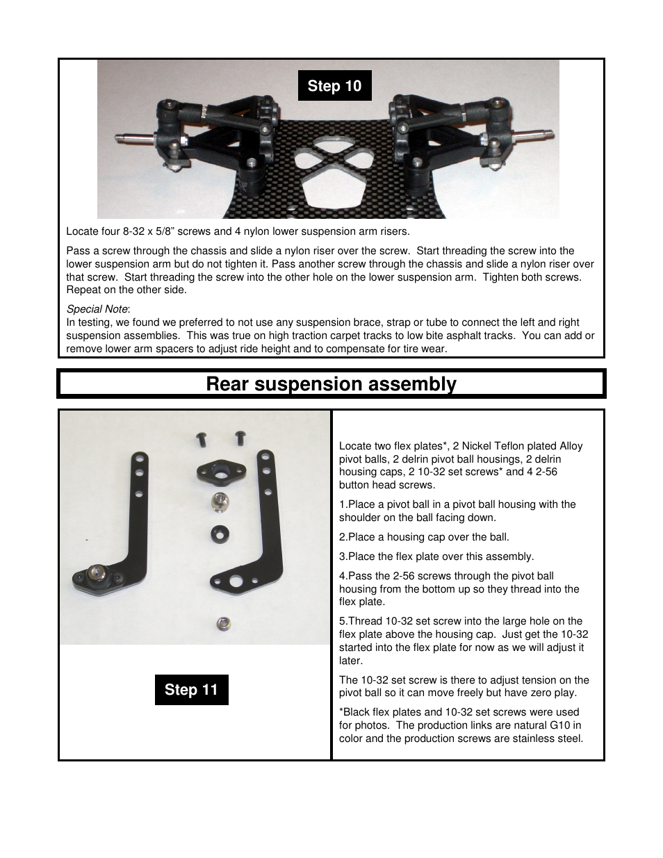 Rear suspension assembly, Step 10, Step 11 | BMI Racing DB12RR User Manual | Page 5 / 10