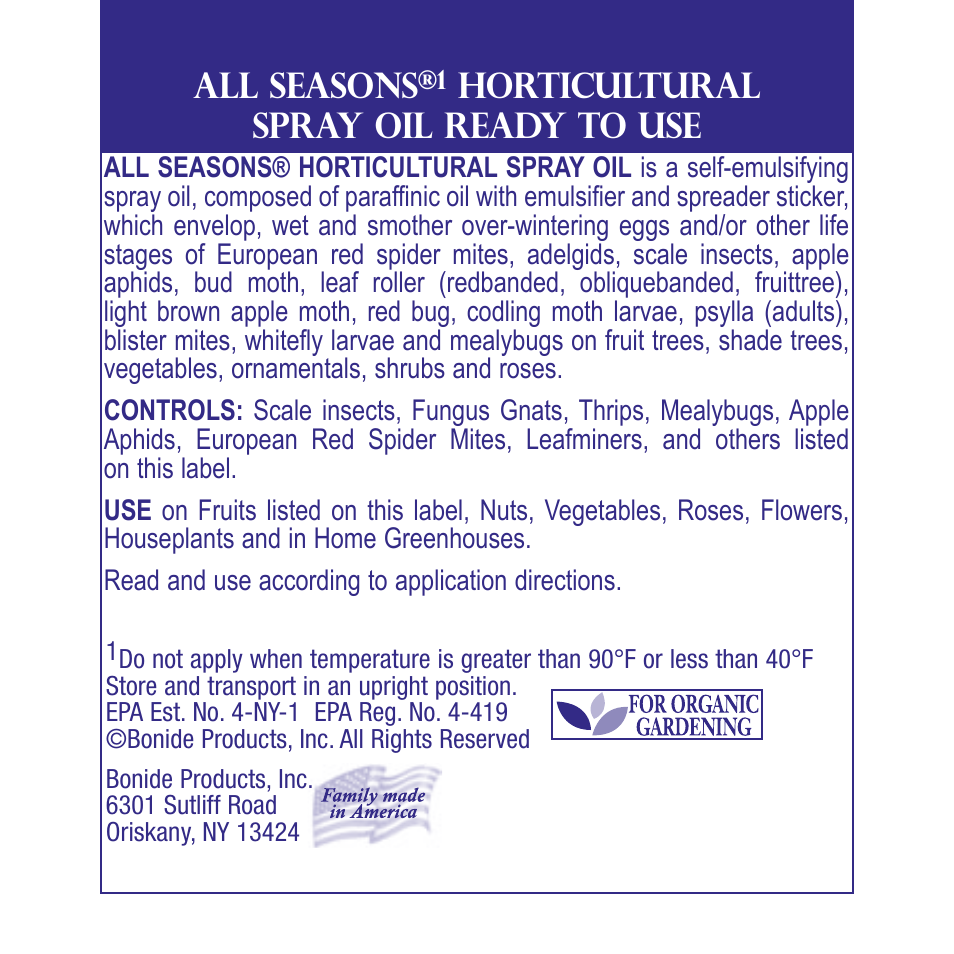 Bonide All Seasons RTU User Manual | 24 pages