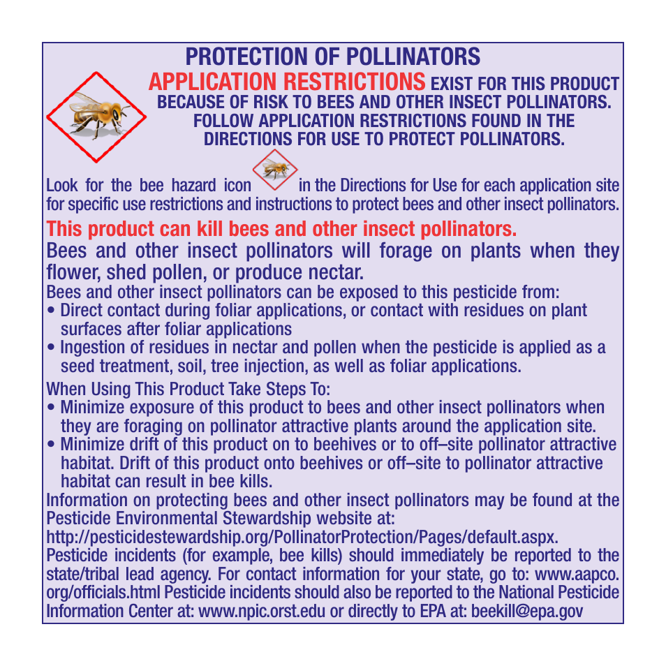 Protection of pollinators application restrictions | Bonide Annual Tree & Shrub Insect Control User Manual | Page 11 / 12