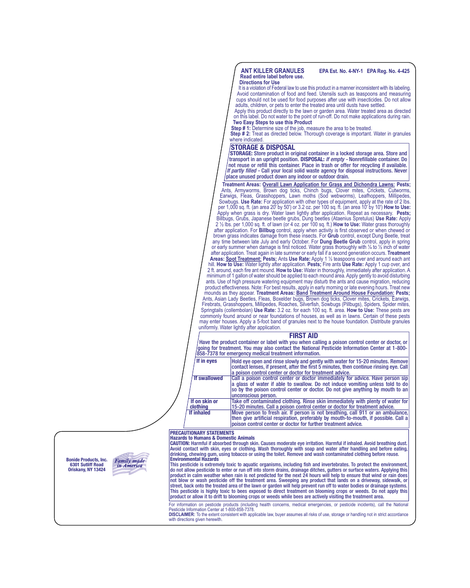 Bonide Ant Killer Granules User Manual | 1 page