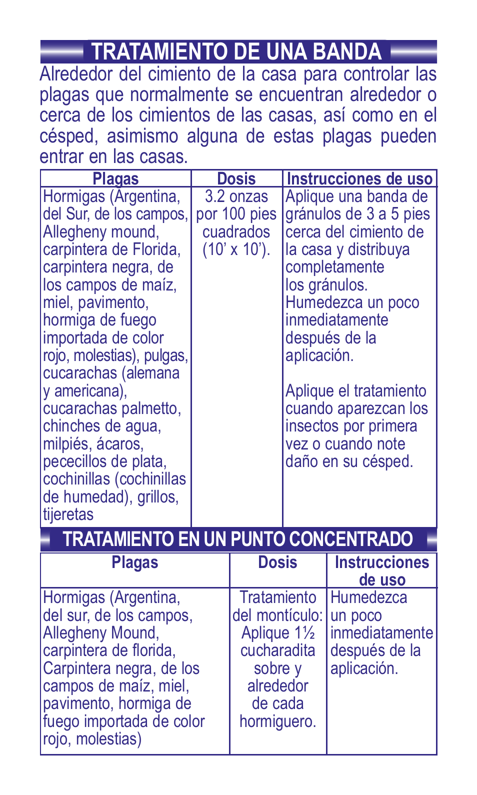 Tratamiento de una banda | Bonide Ant Killer Granules User Manual | Page 9 / 12