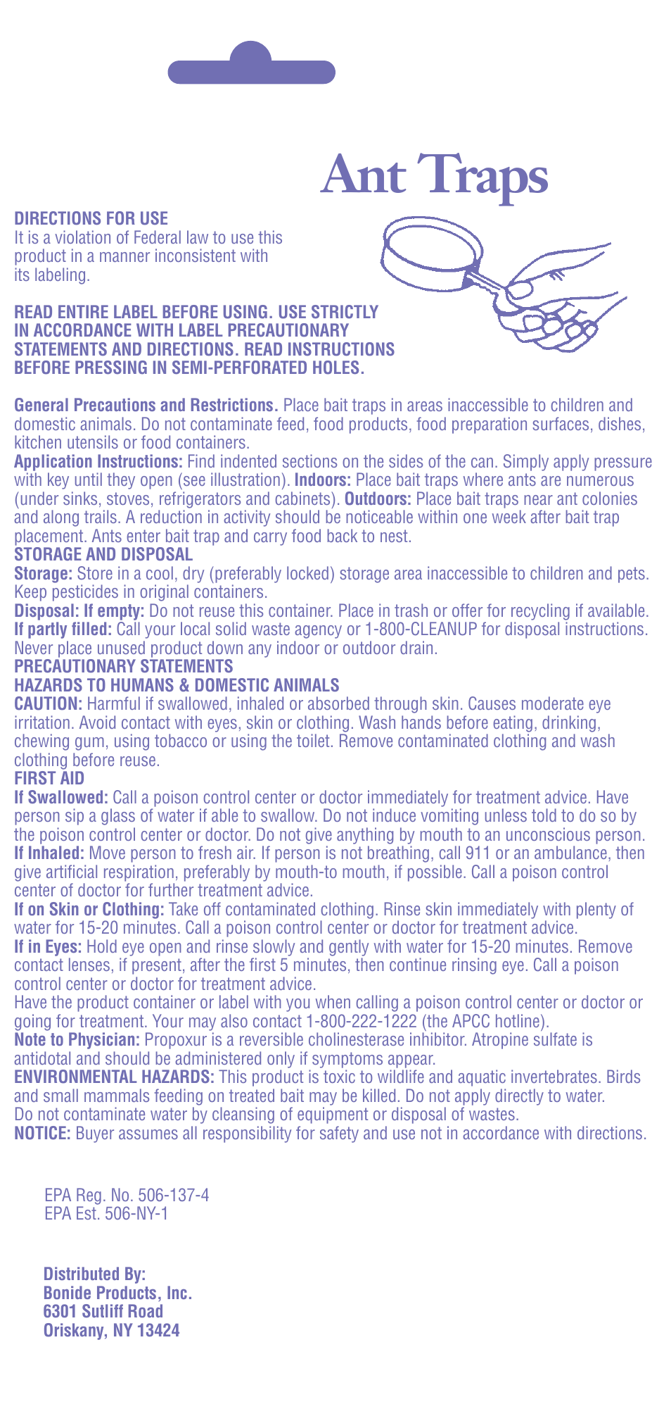 Bonide Ant Traps User Manual | 1 page