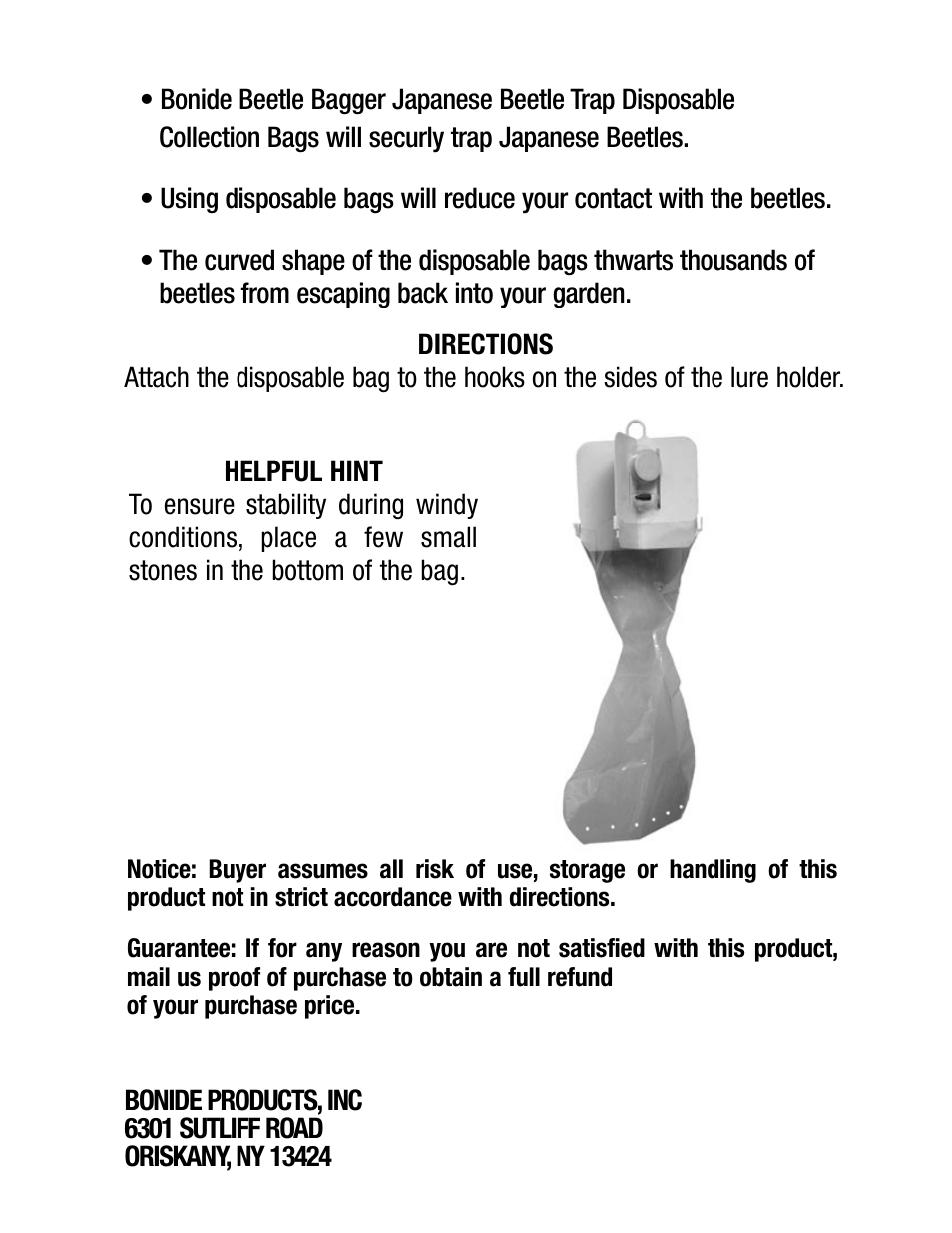 Bonide Beetle Bagger Japanese Beetle Trap Bags User Manual | 1 page