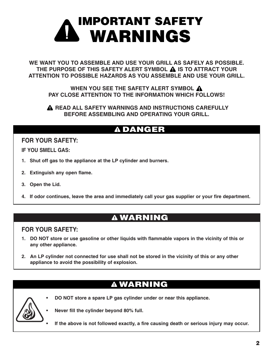 Warnings, Important safety, Danger | Warning | Brinkmann 2200 User Manual | Page 3 / 32