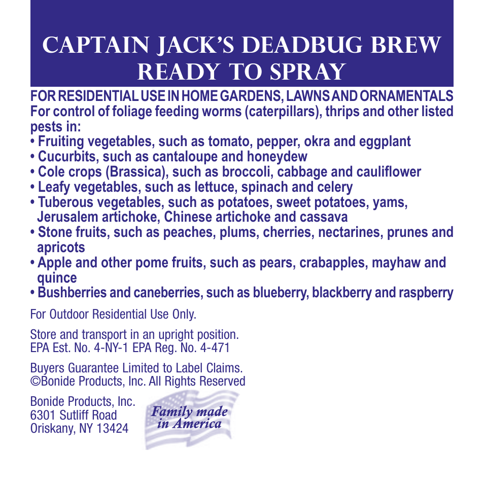 Bonide Captain Jack's Deadbug Brew RTS User Manual | 12 pages