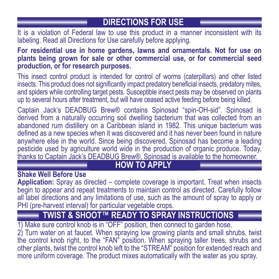 Bonide Captain Jack's Deadbug Brew RTS User Manual | Page 2 / 12