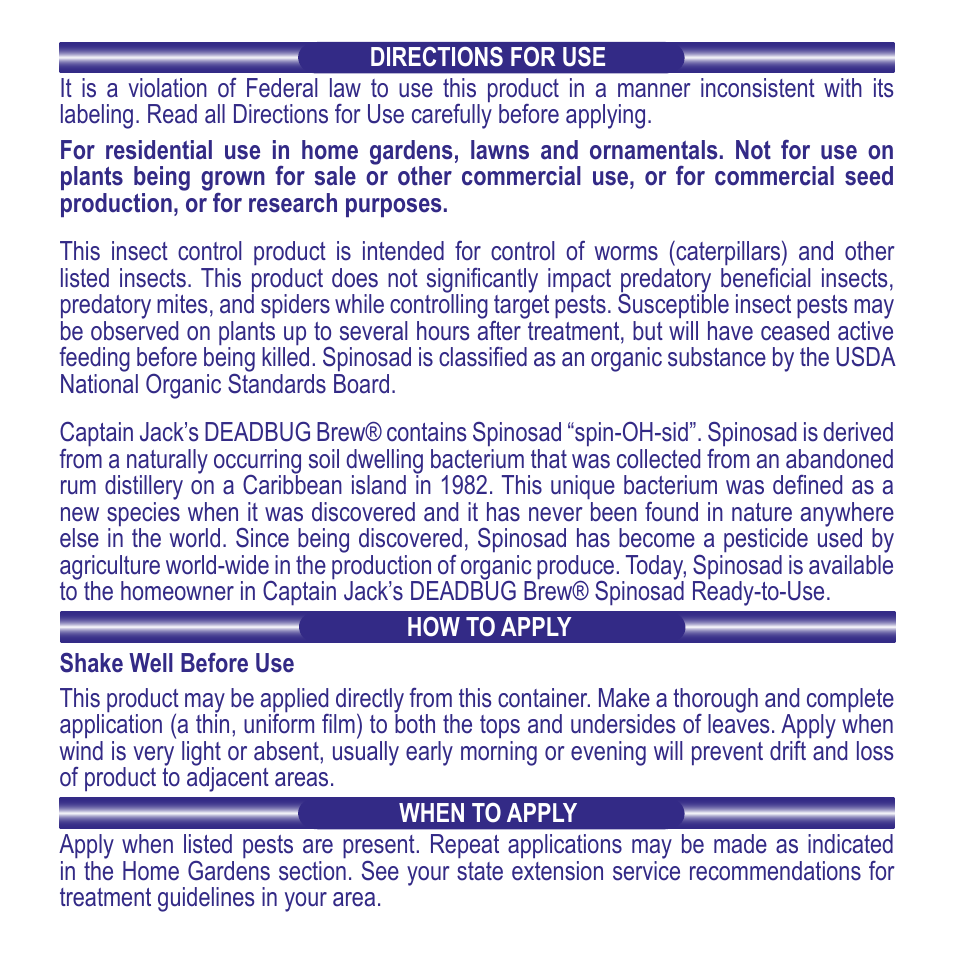 Bonide Captain Jack's Deadbug Brew RTU User Manual | Page 2 / 8