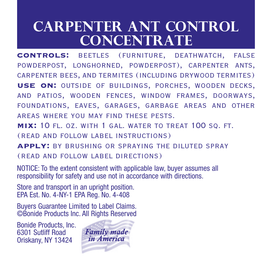 Bonide Carpenter Ant Control Conc User Manual | 8 pages