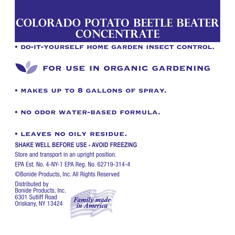 Bonide Colorado Potato Beetle Beater Conc. User Manual | 12 pages