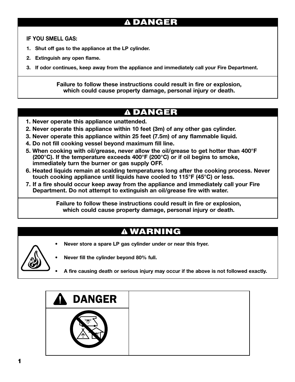 Danger, Warning | Brinkmann 815-3500 User Manual | Page 2 / 16