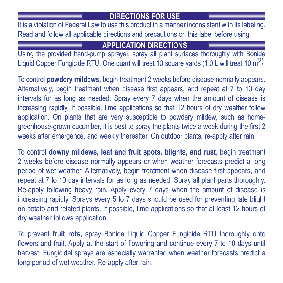 Bonide Copper Fungicide RTU  User Manual | Page 2 / 12