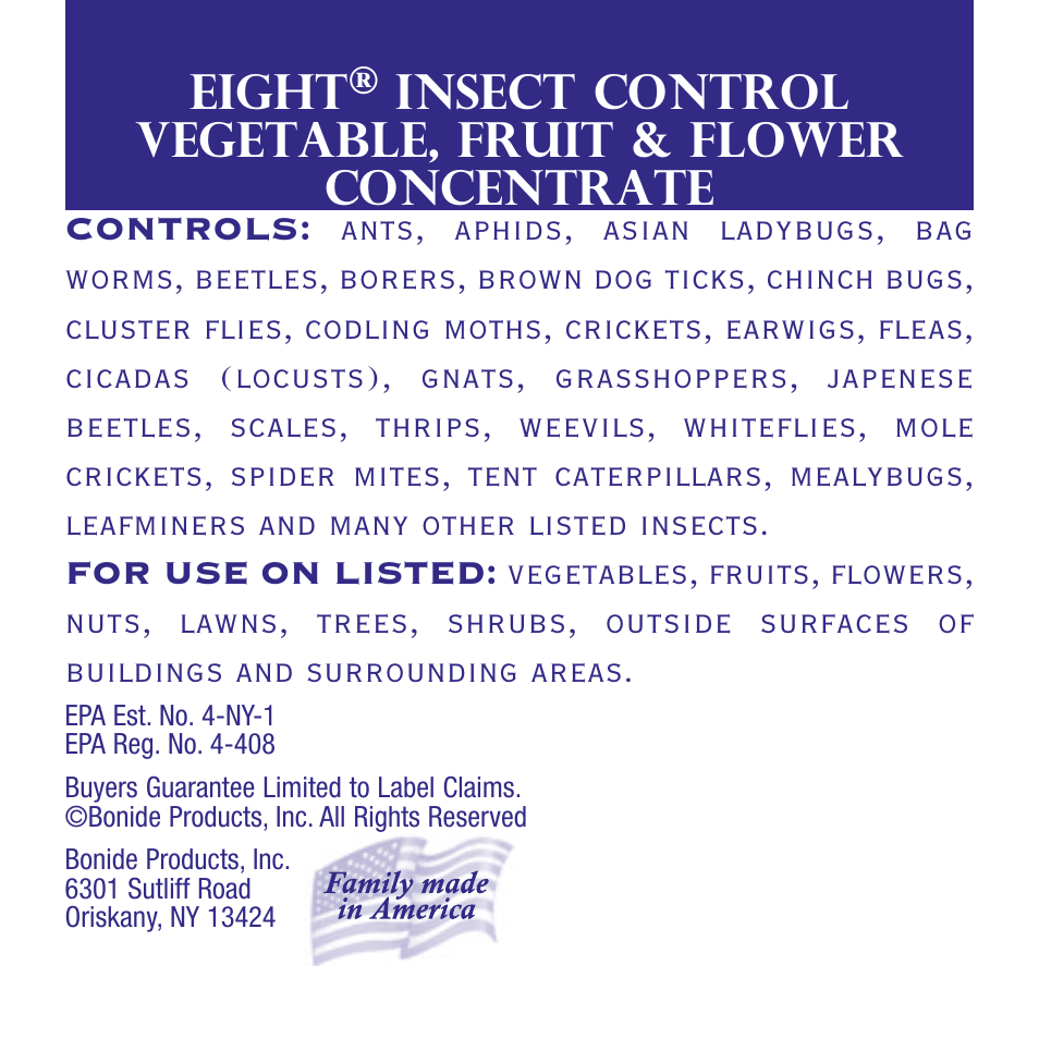 Bonide Eight Vegetable, Fruit & Flower Conc. User Manual | 12 pages