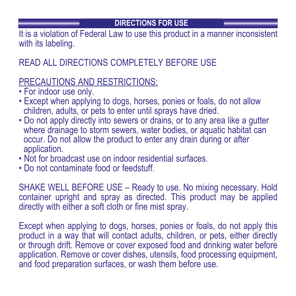 Bonide Equine Fly Spray RTU User Manual | Page 3 / 8