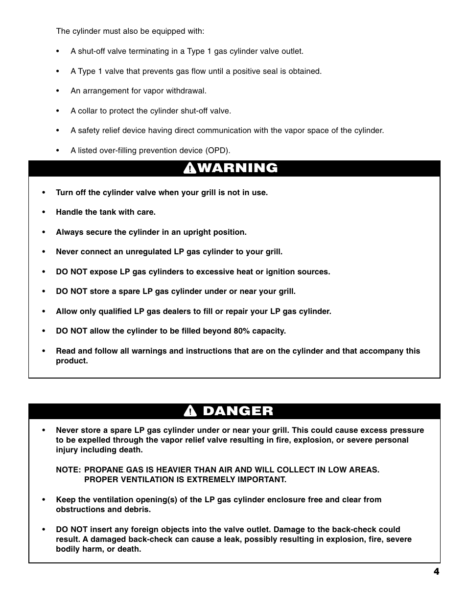 Warning danger | Brinkmann PROSERIES Pro Series 2500 User Manual | Page 5 / 32