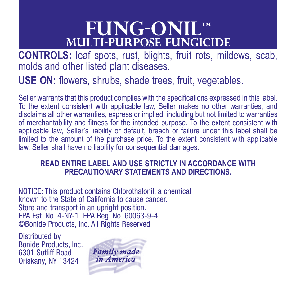 Bonide Fungonil Conc.  User Manual | 12 pages